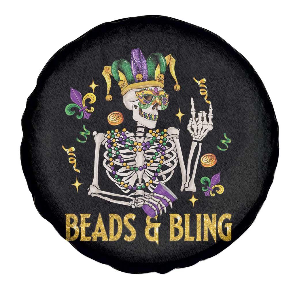 Mardi Gras Funny Skeleton Beads And Bling Spare Tire Cover TS09 Print Your Wear