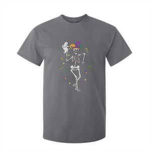 Mardi Gras Funny Jester Skeleton Dancing With Cat T Shirt For Kid TS09 Charcoal Print Your Wear