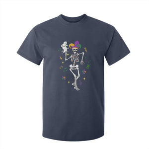 Mardi Gras Funny Jester Skeleton Dancing With Cat T Shirt For Kid TS09 Navy Print Your Wear