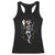 Mardi Gras Funny Jester Skeleton Dancing With Cat Racerback Tank Top TS09 Black Print Your Wear