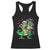Mardi Gras Funny Skeleton On Dinosaur Jester Beads Racerback Tank Top TS09 Black Print Your Wear