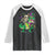Mardi Gras Funny Skeleton On Dinosaur Jester Beads Raglan Shirt TS09 Black White Print Your Wear