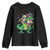 Mardi Gras Funny Skeleton On Dinosaur Jester Beads Youth Sweatshirt TS09 Black Print Your Wear