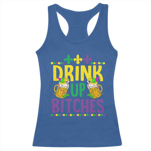 Mardi Gras Racerback Tank Top Drink Up Bitch Funny Drinking Team TS09 Royal Blue Print Your Wear