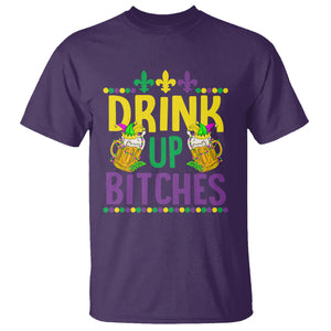 Mardi Gras T Shirt Drink Up Bitch Funny Drinking Team TS09 Purple Printyourwear