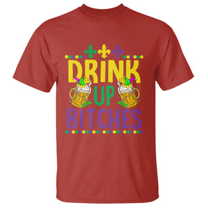 Mardi Gras T Shirt Drink Up Bitch Funny Drinking Team TS09 Red Printyourwear