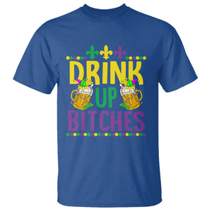 Mardi Gras T Shirt Drink Up Bitch Funny Drinking Team TS09 Royal Blue Printyourwear