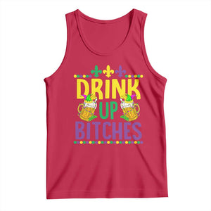 Mardi Gras Tank Top Drink Up Bitch Funny Drinking Team TS09 Red Print Your Wear