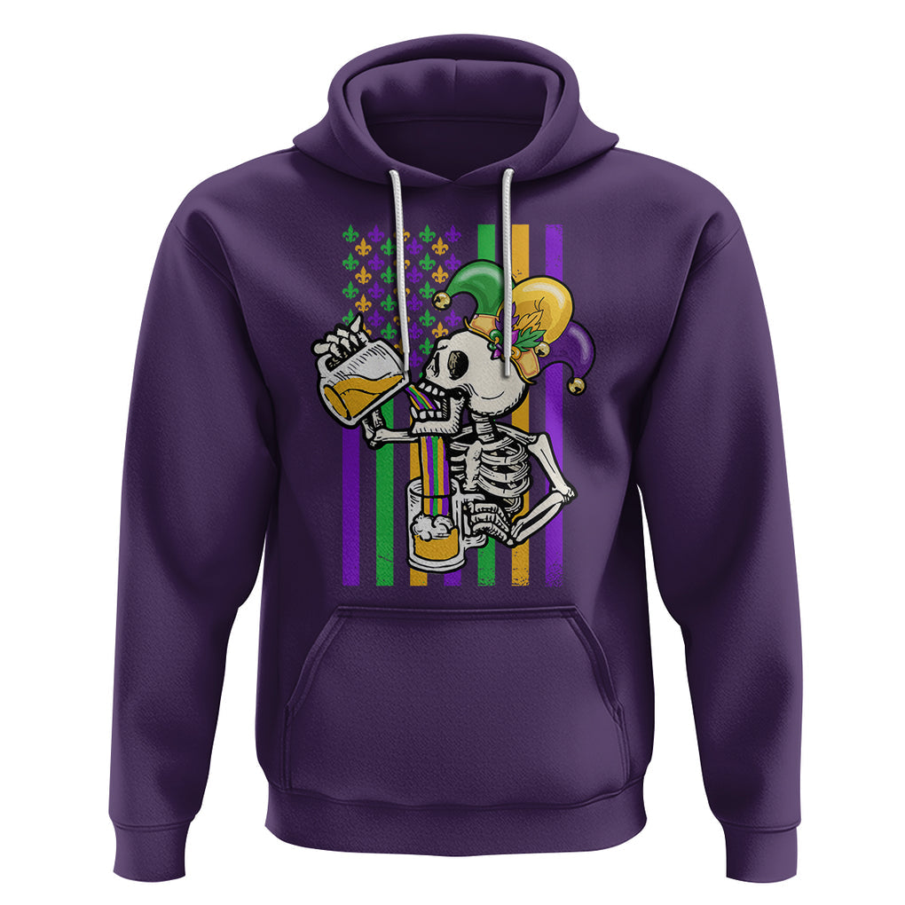 Mardi Gras Beer Lover American Flag Fat Tuesday Parade Hoodie TS09 Purple Printyourwear