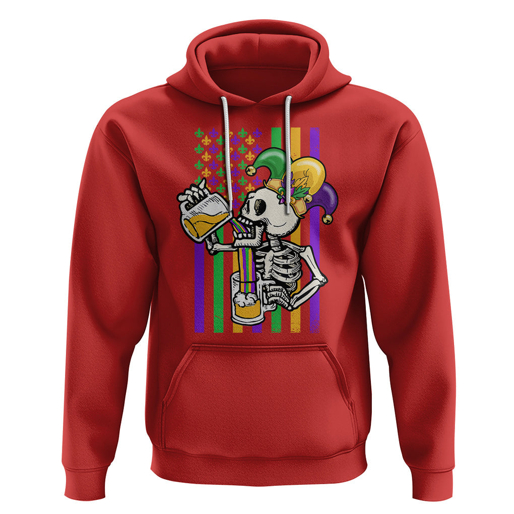 Mardi Gras Beer Lover American Flag Fat Tuesday Parade Hoodie TS09 Red Printyourwear