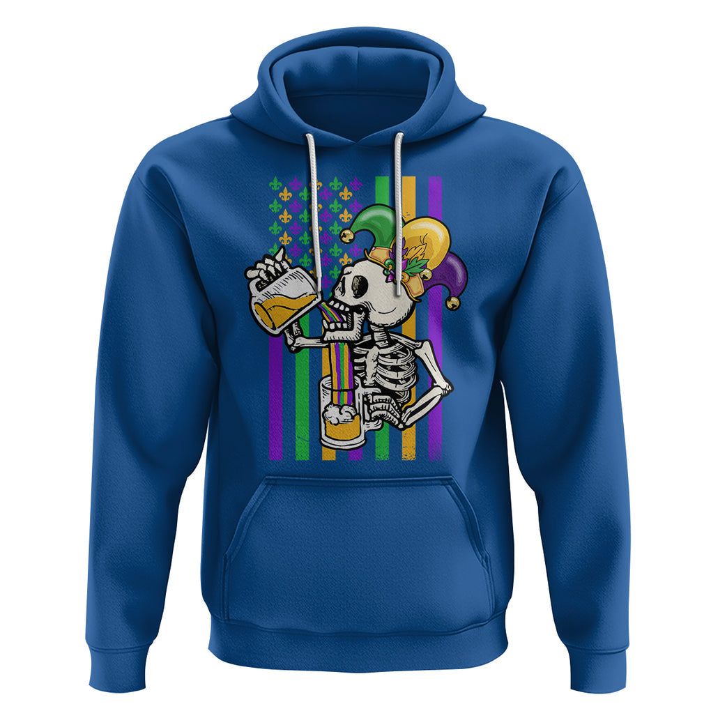 Mardi Gras Beer Lover American Flag Fat Tuesday Parade Hoodie TS09 Royal Blue Printyourwear
