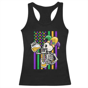 Mardi Gras Beer Lover American Flag Fat Tuesday Parade Racerback Tank Top TS09 Black Print Your Wear