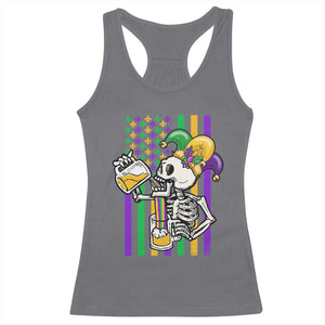 Mardi Gras Beer Lover American Flag Fat Tuesday Parade Racerback Tank Top TS09 Charcoal Print Your Wear