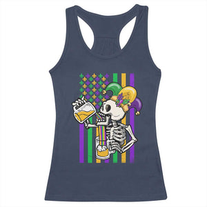 Mardi Gras Beer Lover American Flag Fat Tuesday Parade Racerback Tank Top TS09 Navy Print Your Wear