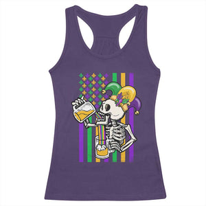 Mardi Gras Beer Lover American Flag Fat Tuesday Parade Racerback Tank Top TS09 Purple Print Your Wear