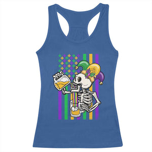 Mardi Gras Beer Lover American Flag Fat Tuesday Parade Racerback Tank Top TS09 Royal Blue Print Your Wear