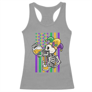 Mardi Gras Beer Lover American Flag Fat Tuesday Parade Racerback Tank Top TS09 Sport Gray Print Your Wear