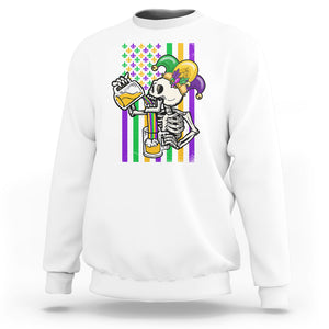 Mardi Gras Beer Lover American Flag Fat Tuesday Parade Sweatshirt TS09 White Printyourwear