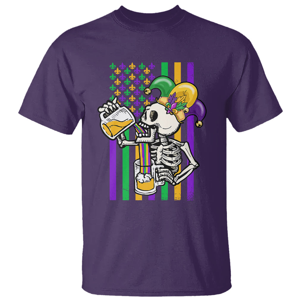 Mardi Gras Beer Lover American Flag Fat Tuesday Parade T Shirt TS09 Purple Printyourwear
