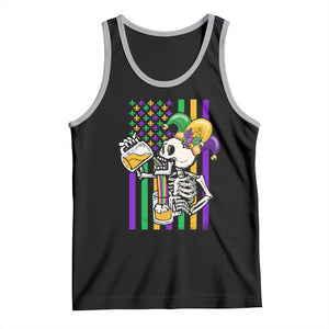 Mardi Gras Beer Lover American Flag Fat Tuesday Parade Tank Top TS09 Black Athletic Heather Print Your Wear