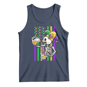 Mardi Gras Beer Lover American Flag Fat Tuesday Parade Tank Top TS09 Navy Print Your Wear