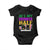 Mardi Gras Couple Matching Baby Onesie He's My Drunker Half TS09 Black Print Your Wear