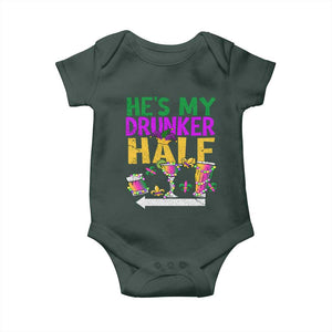 Mardi Gras Couple Matching Baby Onesie He's My Drunker Half TS09 Print Your Wear