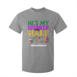 Mardi Gras Couple Matching T Shirt For Kid He's My Drunker Half TS09 Sport Gray Print Your Wear