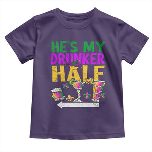 Mardi Gras Couple Matching Toddler T Shirt He's My Drunker Half TS09 Purple Print Your Wear