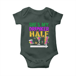 Mardi Gras Couple Matching Baby Onesie She's My Drunker Half TS09 Print Your Wear