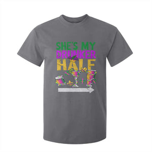 Mardi Gras Couple Matching T Shirt For Kid She's My Drunker Half TS09 Charcoal Print Your Wear