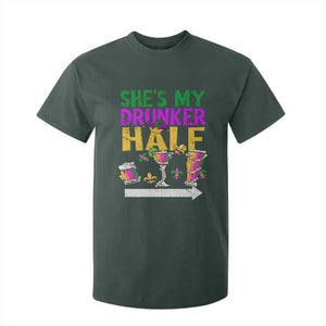 Mardi Gras Couple Matching T Shirt For Kid She's My Drunker Half TS09 Dark Forest Green Print Your Wear