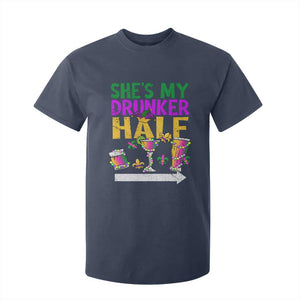 Mardi Gras Couple Matching T Shirt For Kid She's My Drunker Half TS09 Navy Print Your Wear