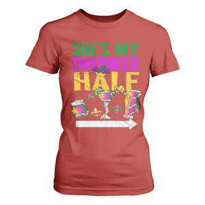 Mardi Gras Couple Matching T Shirt For Women She's My Drunker Half TS09 Red Print Your Wear