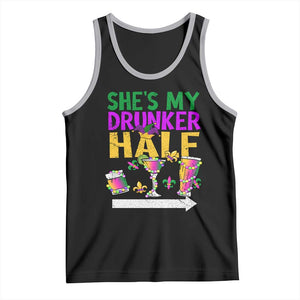 Mardi Gras Couple Matching Tank Top She's My Drunker Half TS09 Black Athletic Heather Print Your Wear