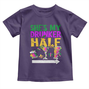 Mardi Gras Couple Matching Toddler T Shirt She's My Drunker Half TS09 Purple Print Your Wear
