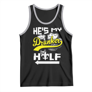 Mardi Gras Tank Top He's My Drunker Half Matching Couple TS09 Black Athletic Heather Print Your Wear