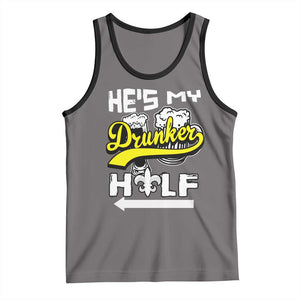 Mardi Gras Tank Top He's My Drunker Half Matching Couple TS09 Deep Heather Black Print Your Wear