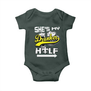 Mardi Gras Baby Onesie She's My Drunker Half Matching Couple TS09 Print Your Wear