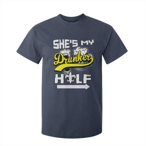Mardi Gras T Shirt For Kid She's My Drunker Half Matching Couple TS09 Navy Print Your Wear
