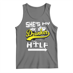Mardi Gras Tank Top She's My Drunker Half Matching Couple TS09 Black Heather Print Your Wear