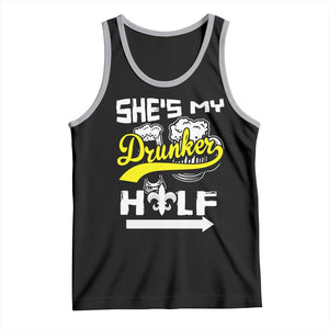 Mardi Gras Tank Top She's My Drunker Half Matching Couple TS09 Black Athletic Heather Print Your Wear