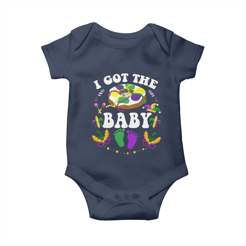 Mardi Gras Baby Onesie I Got The Baby Funny Pregnancy Announcement TS09 Navy Print Your Wear