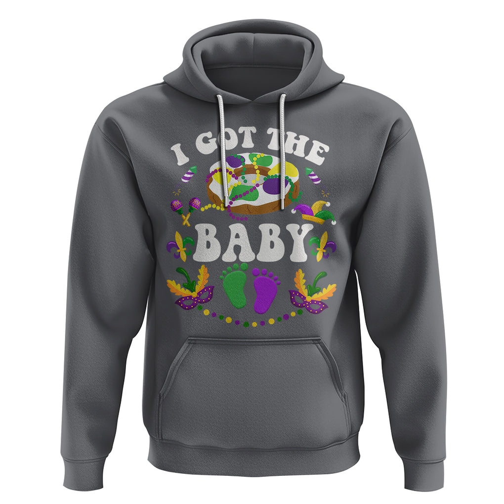Mardi Gras Hoodie I Got The Baby Funny Pregnancy Announcement TS09 Charcoal Printyourwear