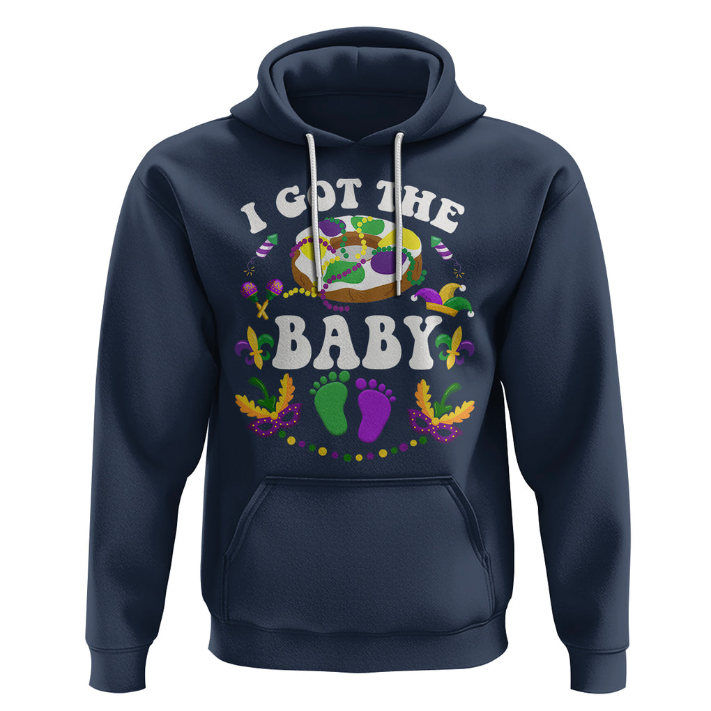 Mardi Gras Hoodie I Got The Baby Funny Pregnancy Announcement TS09 Navy Printyourwear