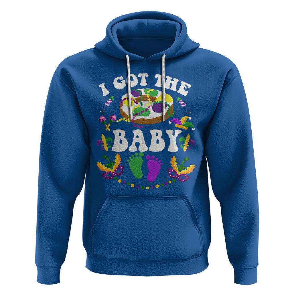 Mardi Gras Hoodie I Got The Baby Funny Pregnancy Announcement TS09 Royal Blue Printyourwear