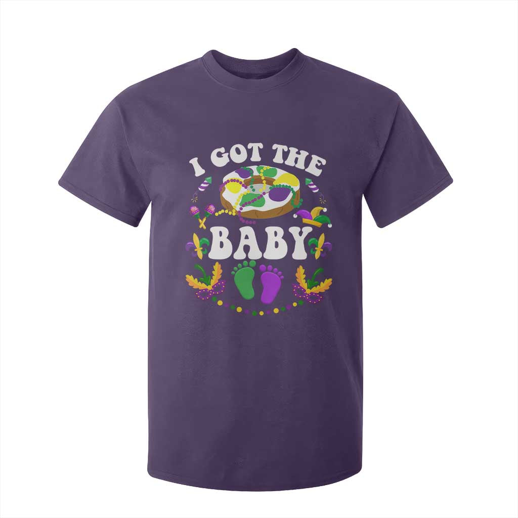 Mardi Gras T Shirt For Kid I Got The Baby Funny Pregnancy Announcement TS09 Purple Print Your Wear