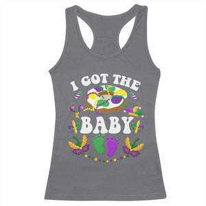 Mardi Gras Racerback Tank Top I Got The Baby Funny Pregnancy Announcement TS09 Charcoal Print Your Wear