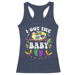 Mardi Gras Racerback Tank Top I Got The Baby Funny Pregnancy Announcement TS09 Navy Print Your Wear
