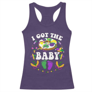 Mardi Gras Racerback Tank Top I Got The Baby Funny Pregnancy Announcement TS09 Purple Print Your Wear